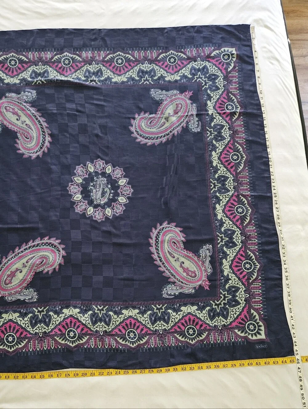 Ipeker Navy Paisley Square Scarf 45